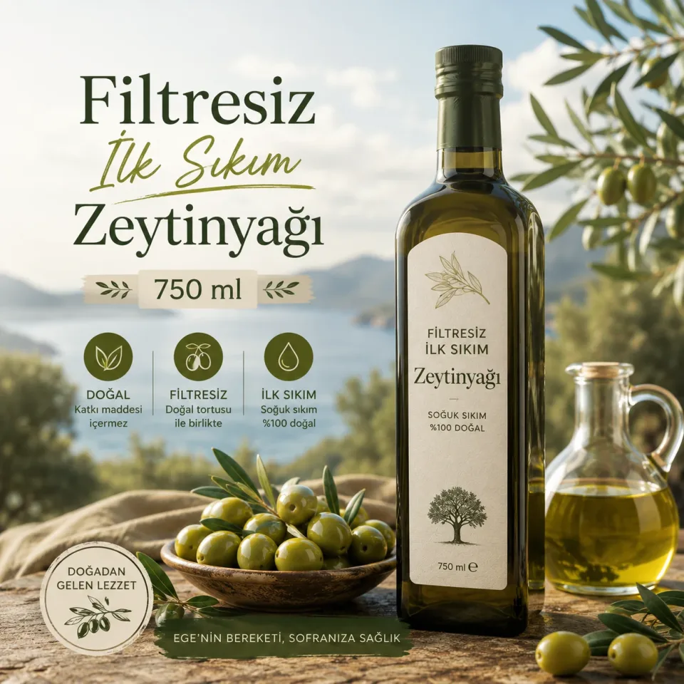 Filtresiz İlk Sıkım Zeytinyağı 750 ml