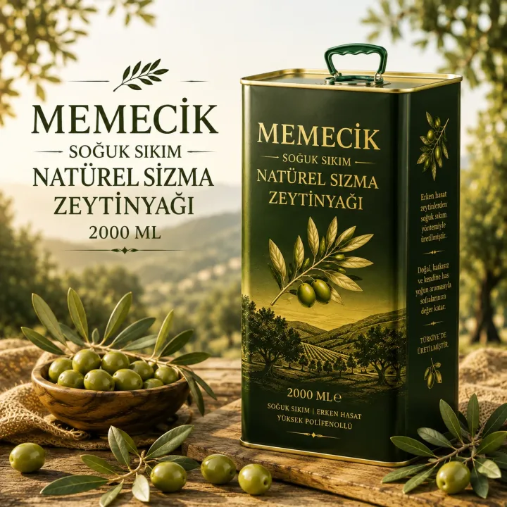 Memecik Soğuk Sıkım Natürel Sızma Zeytinyağı 2000 ML
