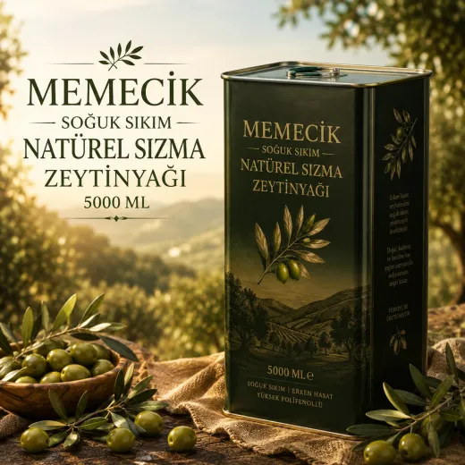 Memecik Soğuk Sıkım Natürel Sızma Zeytinyağı 5000 ML