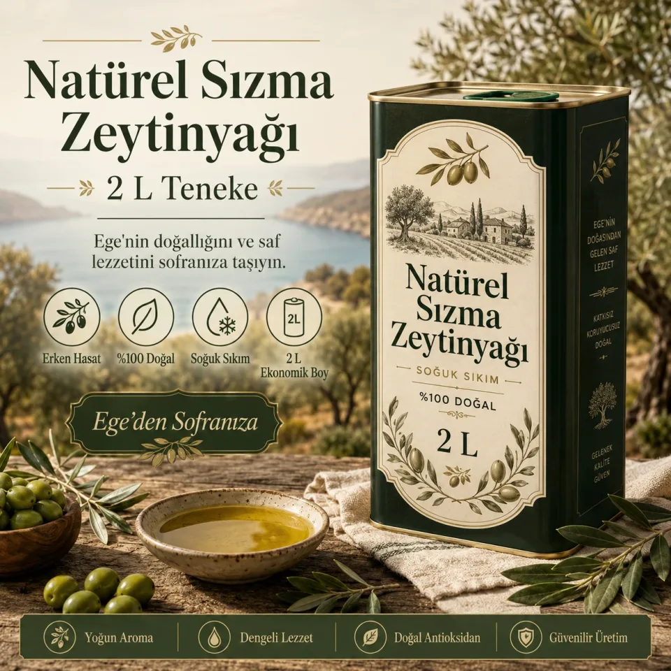 Natürel Sızma Zeytinyağı 2 L Teneke